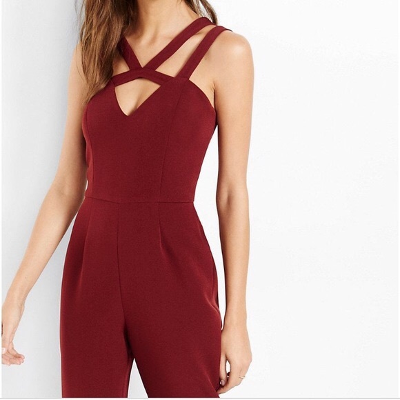 express burgundy jumpsuit